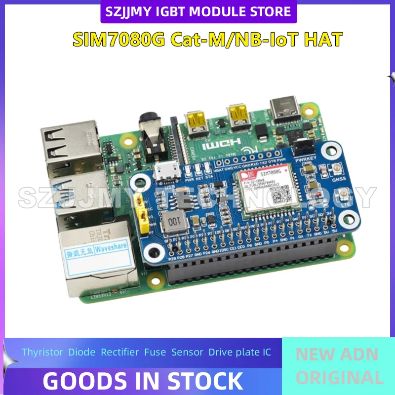 Плата расширения Raspberry Pi NB IoT/Cat-M (eMTC)/GNSS Модуль SIM7080G глобальной связи НОВЫЙ
