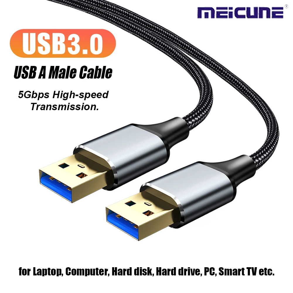 USB 3.0 кабель «Папа-папа» 5 Гбит/с Высокоскоростная передача данных USB A кабели для жесткого диска компьютера ноутбука тв плетеный шнур