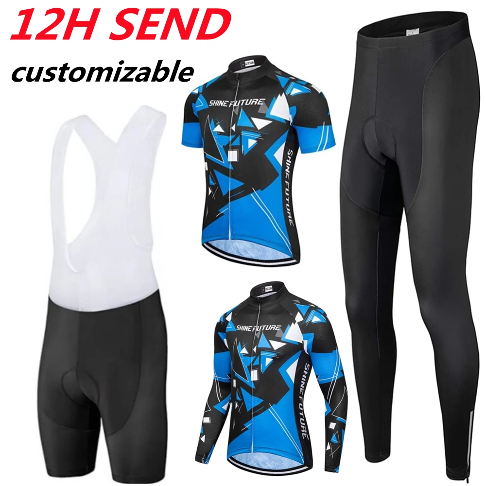 

2023 Short Sets Road/MTB Bike Jersey Set Women/Men Cycling Clothing Short Sleeve Triathlon Skinsuit Pattern Can Be Customized