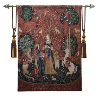 Belgium Tapestry The Lady & The Unicorn Medieval Tapestry Wall Hanging Jacquard Weave Gobelin Home Art Decoration Wall Tapestry