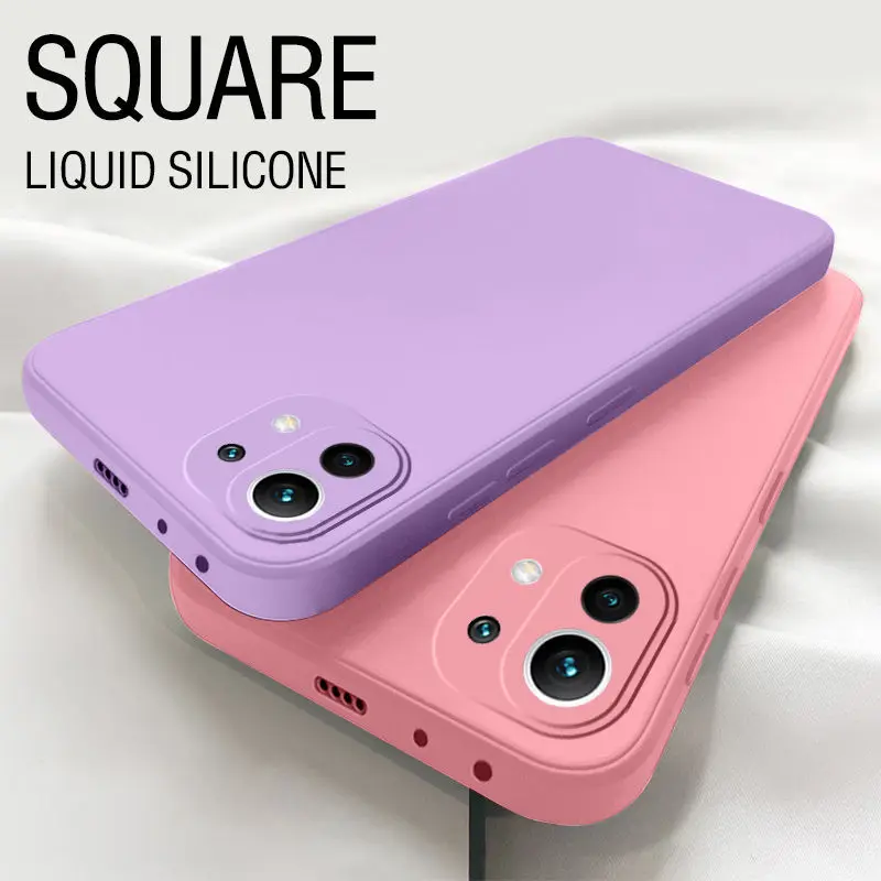 

Square Silicone Case For Xiaomi Redmi Poco M4 M3 F3 F4 GT X3 X4 Pro NFC 5G Note 10 9 9S 11 11S Pro Max Soft Thin Cover