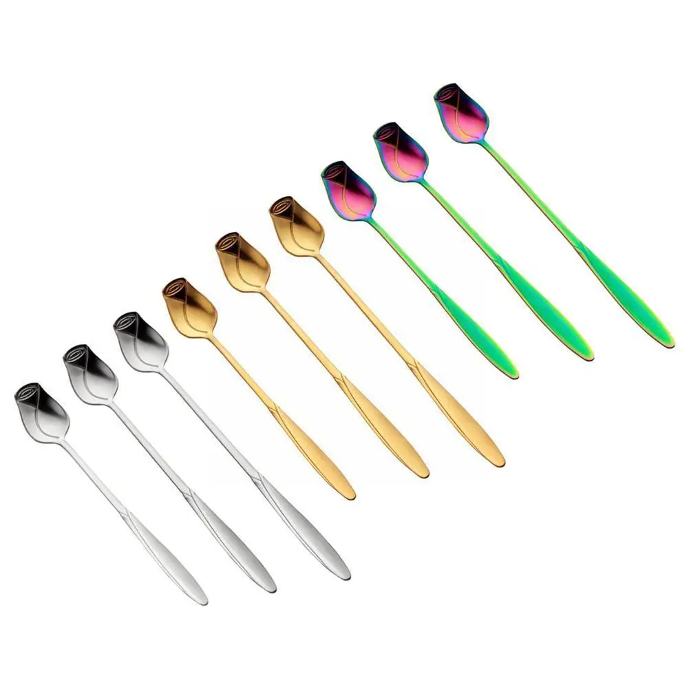 

Искусственная Милая чайная ложка из нержавеющей стали, капсулы для перемешивания кофе, столовые приборы, столовая ложка для кофе, десерт Q6r0