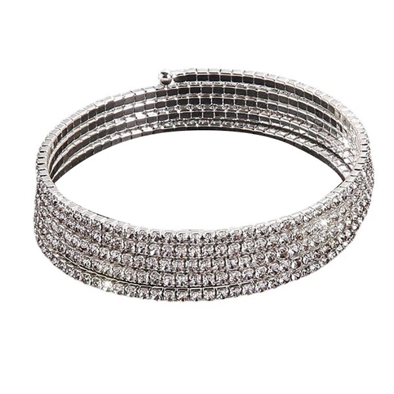 Роскошный модный эластичный браслет с кристаллами женский блестками модные