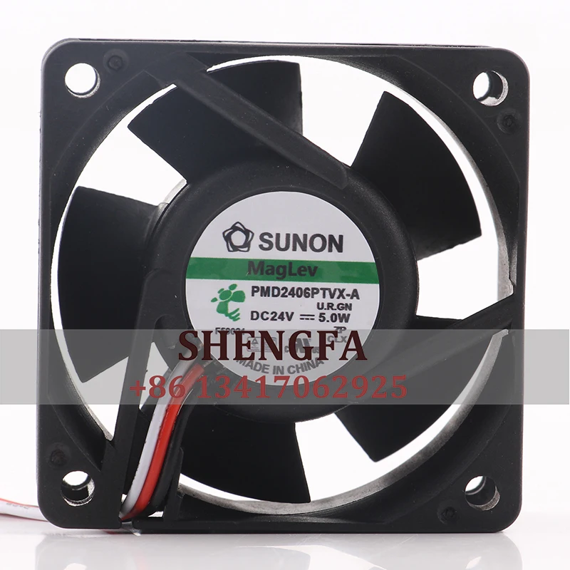 SUNON чехол вентилятор с двойным шарикоподшипником 60*60*25 мм 6025 24 В 5,0 Вт PMD2406PTVX-A тихий инверторный охлаждающий вентилятор