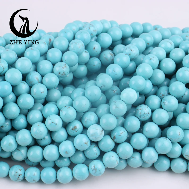 New 100% Natural Stone Blue Turquoises Stone Round Loose Beads For Jewelry Making DIY Bracelets Earrings Accessorie 15