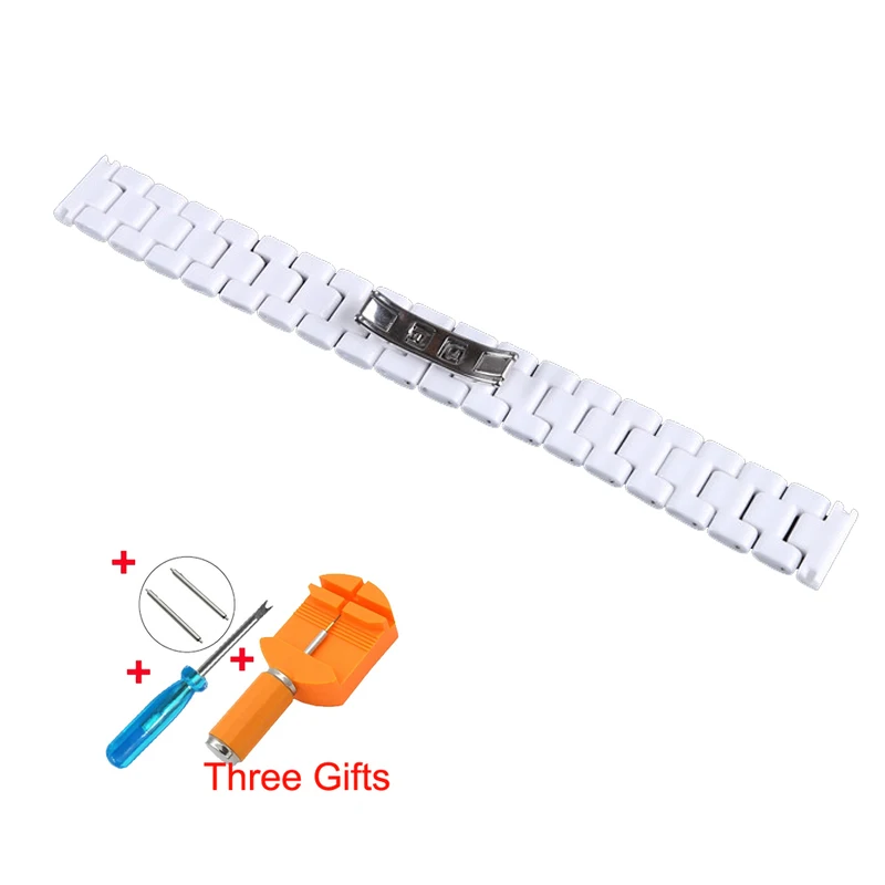 Ceramic Watch strap 14mm 16m 18mm  Watch band for women wristwatch band with tools high quality Bracelet strap for Smart watch