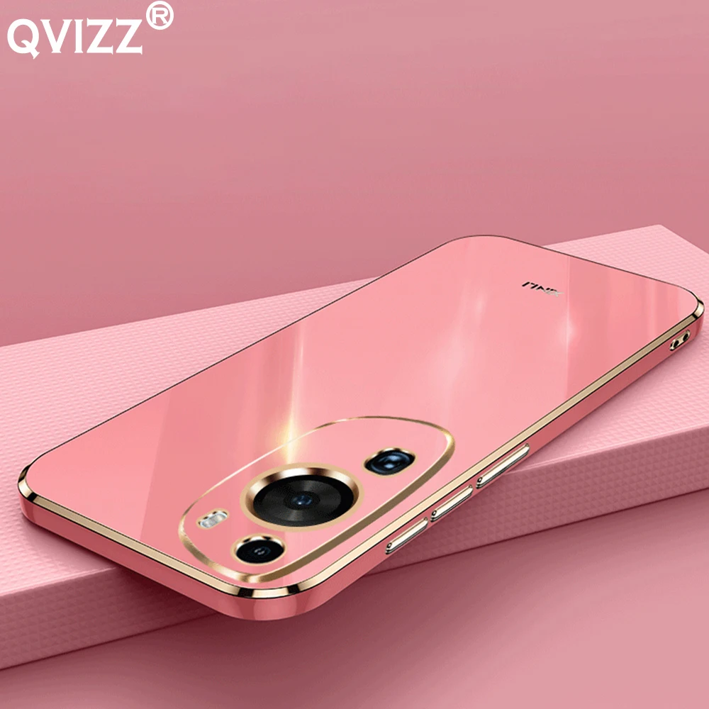 

Luxury 6D Plating Case For Huawei P60 Art P60Art MNA-AL00 Armor Shockproof Soft Silicone Cute Phone Cover HuaweiP60Art