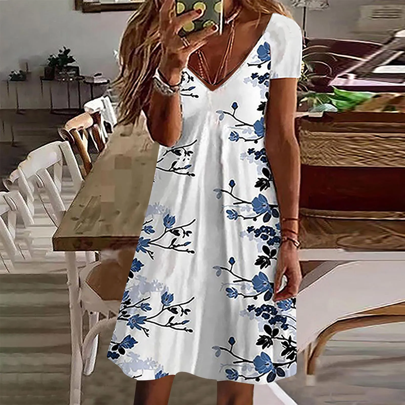 

Женское винтажное цветочное мини-платье, повседневное женское платье, женское кружевное однотонное пляжное платье с коротким рукавом, лето...