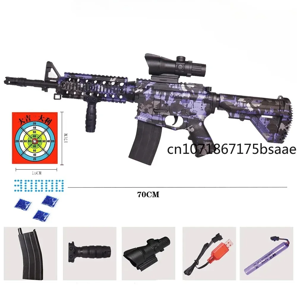 Фото Электрический игрушечный пистолет M416, Автоматическая Гелевая пуля, бластер, детские игрушки, наружная игра, снайперская винтовка для страйкбола Splatter, оружие для мальчика №1