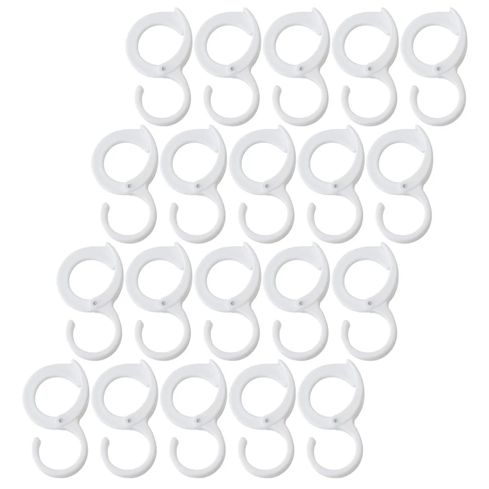 

20 Pcs Coat Rack Plastic Hooks Hangers Punch Free For Clothes Home Multipurpose S-shaped Wardrobe Storage