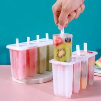 4 cell plastic ice cream mold with lids diy reusable cuet popsicle molds with popsicle stick kitchen gadgets and accessories