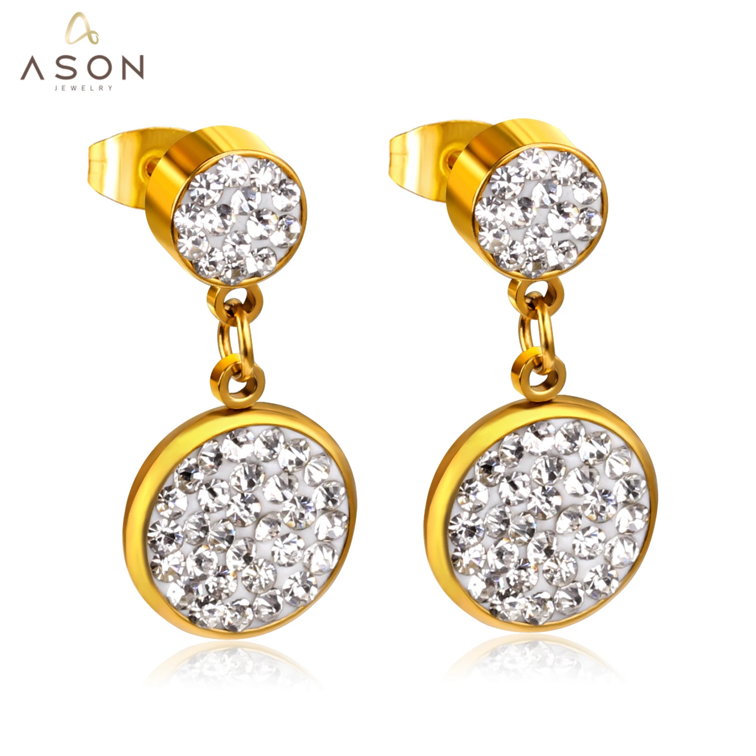 Круглые серьги-подвески из нержавеющей стали ASON STEEL, новинка 2022, серьги в стиле панк для девушек и женщин, повседневная одежда