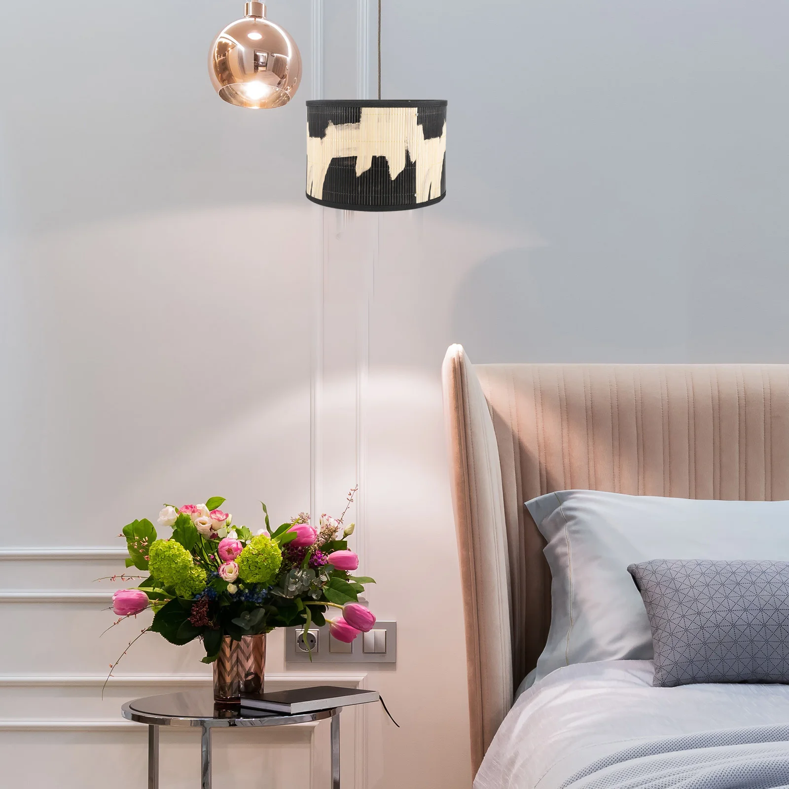 Напечатанный абстрактный ретро-стиль народный дом декоративная лампа