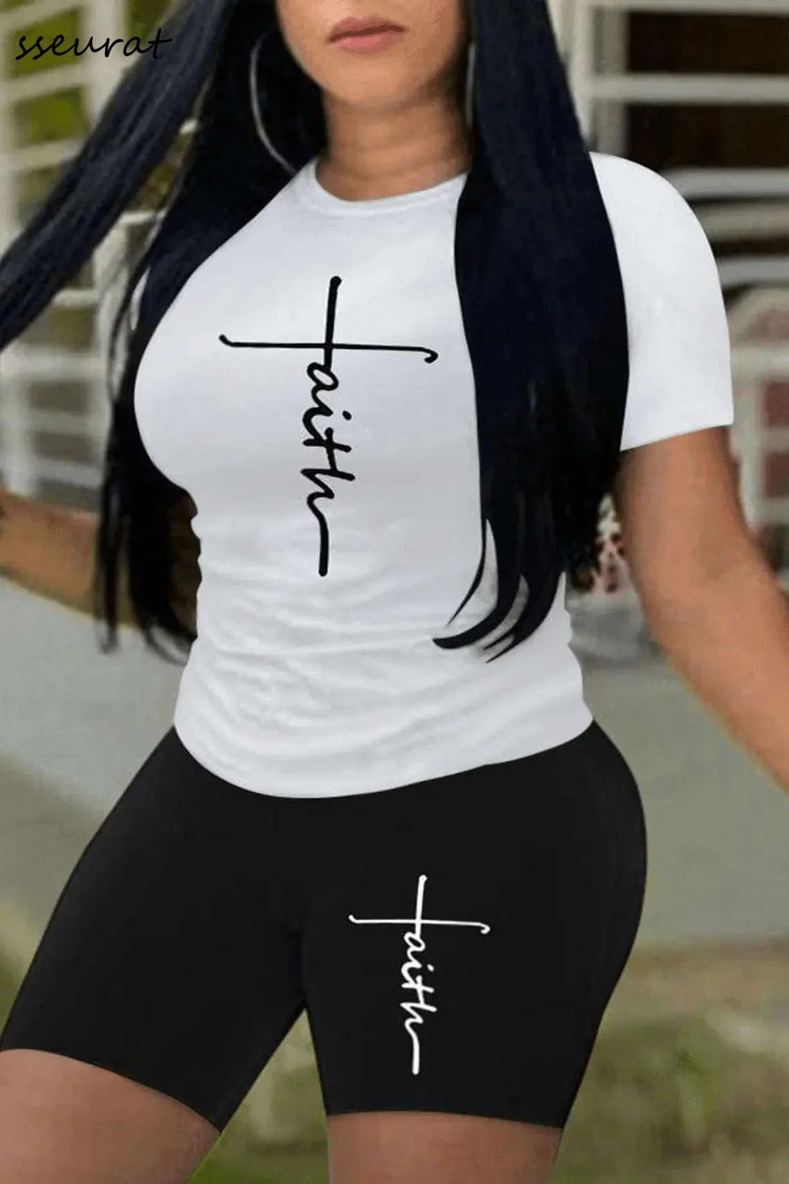 

Women Casual Sports Suit Female Tee Top Shorts Outfit 2022 Summer Fitness Workout Tracksuit Outfits