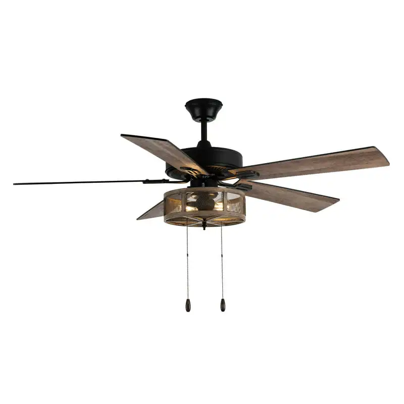 

Shabby Bronzed Farmhouse LED Ceiling Fan with Light