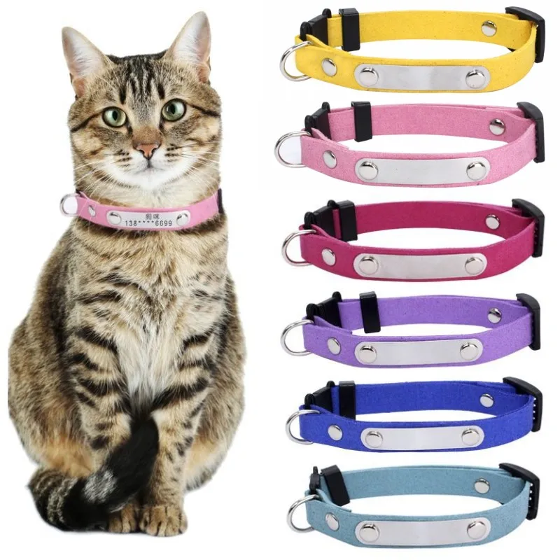 

Персонализированный ошейник для собак, регулируемый ошейник с гравировкой имени и идентификацией для щенков, ожерелье с защитой от потери, ...