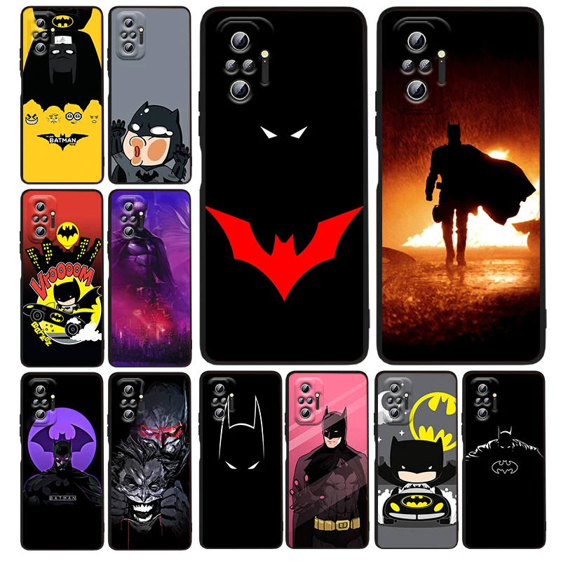 

Cartoon Cool Batman Heroes Phone Case For Xiaomi Redmi Note 12 11E 11S 11 11T 10 10S 9 9T 9S 8T 8 Pro Plus 5G Black Funda