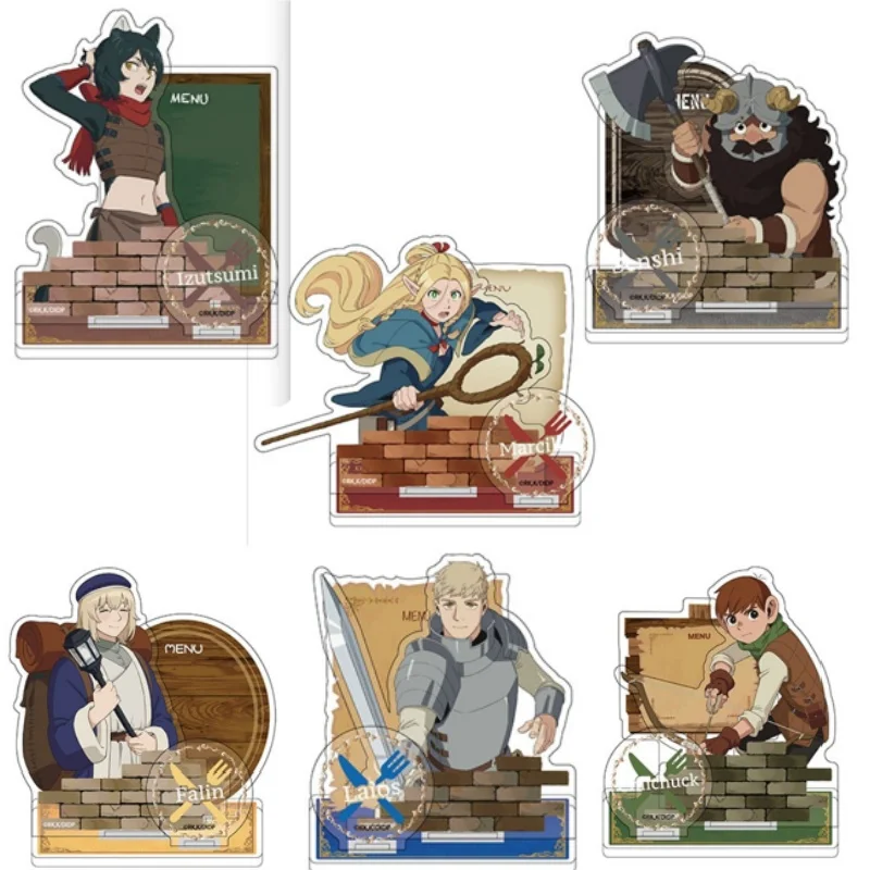 Фото Аниме Delicious in Dungeon Фигурка с двойной вставкой, акриловая подставка, настольные украшения Laios Arin, фигурка Марцилы, коллекционный декор, подарок №1