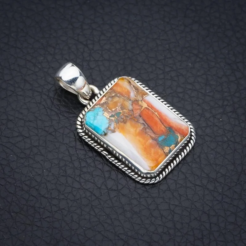 

StarGems Copper Chalcedony Handmade 925 Sterling Silver Pendant 1.5" F3773