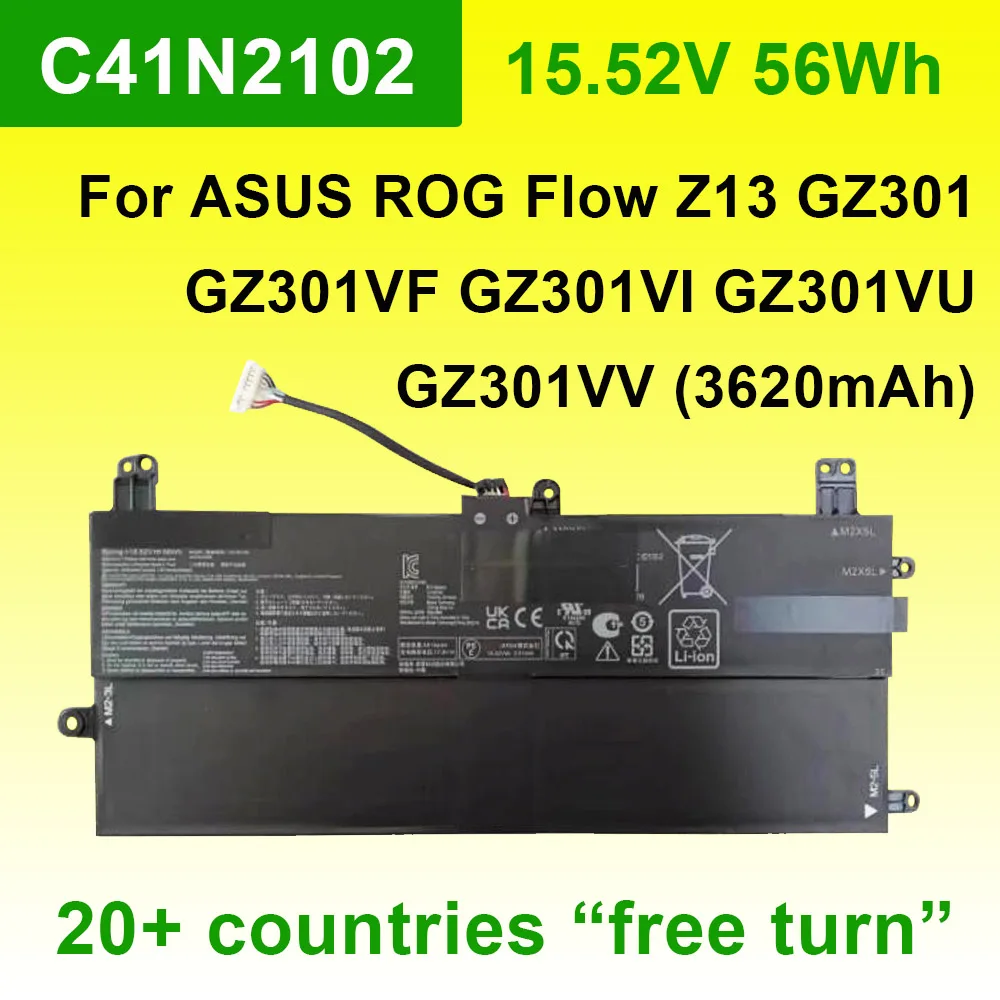 Аккумулятор C41N2102 15 52 В 56 Втч для ASUS ROG Flow Z13 GZ301 GZ301VF GZ301VI GZ301VU GZ301VV NR2201 аккумуляторы