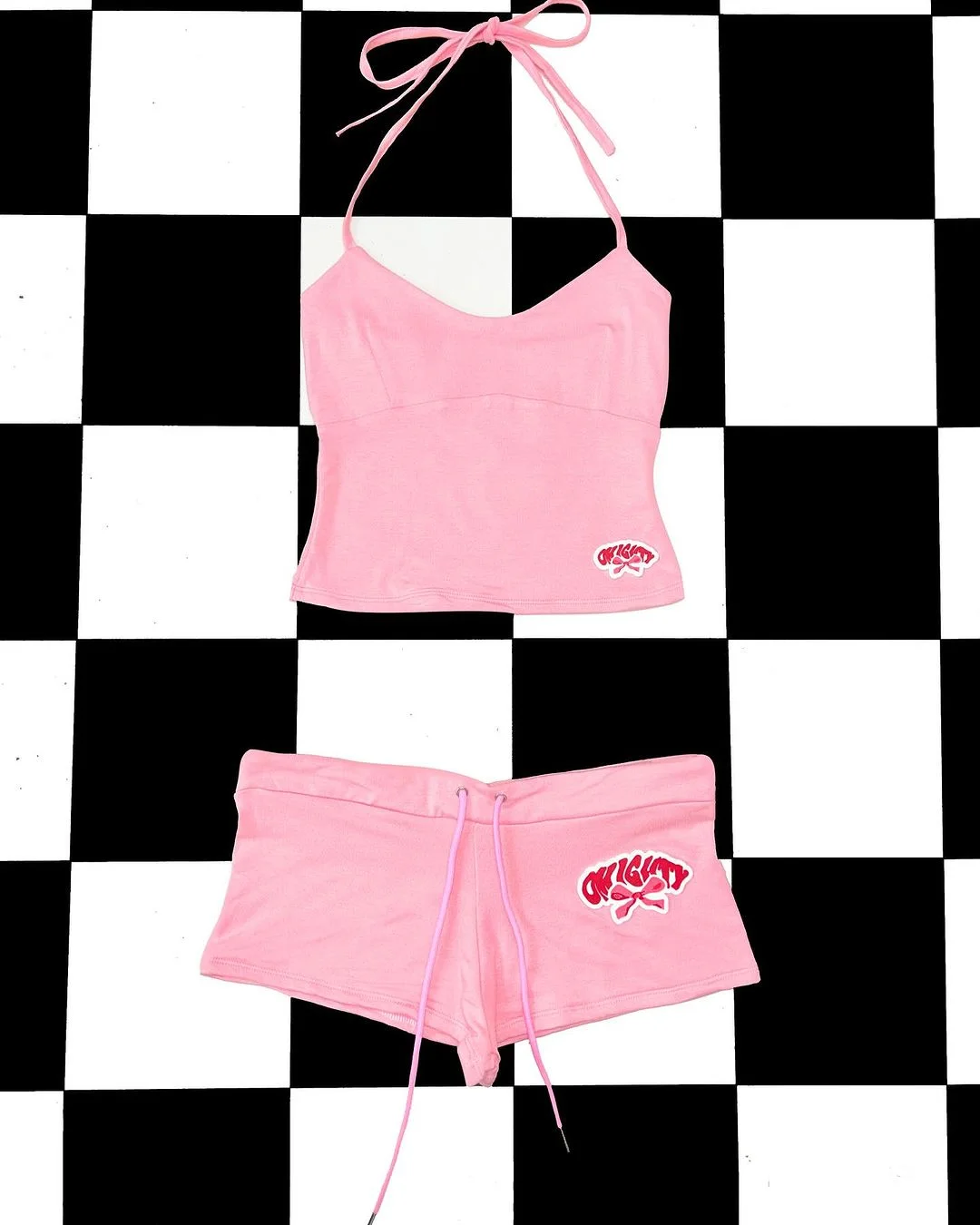 Женский эстетический комплект майки и шорт Emo Girl Camisole Top Crop Vintage Corset Tank Baby Tee Punk Y2k