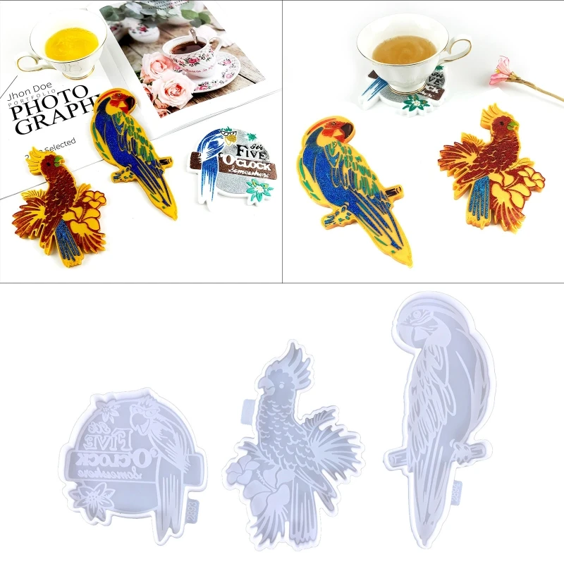 

Силиконовая форма «сделай сам» для подставки в виде попугая