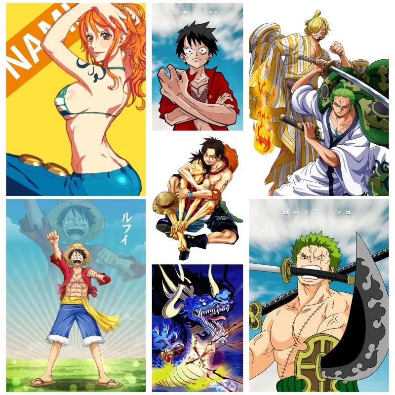

Classic Hot-blooded Anime One Piece Roronoa Zoro Vinsmoke Sanji Canvas Painting Wall Art Children's Room Bedroom Home Decoration