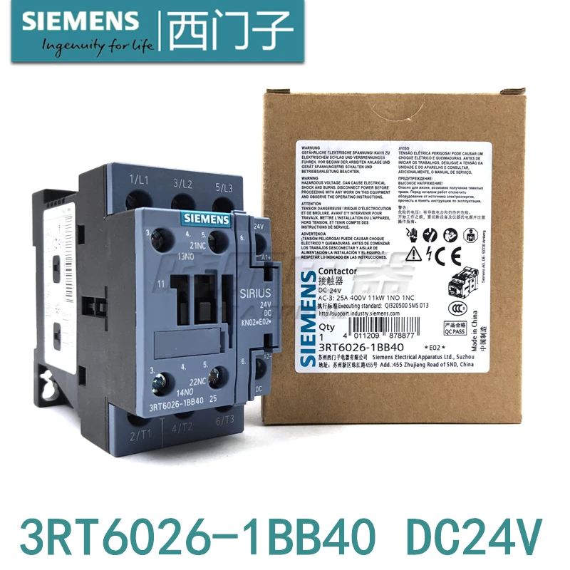 

False one penalty ten genuine Siemens 3RT6026 contactor 3RT6026-1BB40 DC24V 25A
