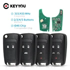 KEYYOU Автомобильная сигнализация дистанционный ключ подходит для Chevrolet Malibu Cruze Aveo Spark Sail 2345 кнопки 433 МГц ID46 PCF7937E чип дверной замок