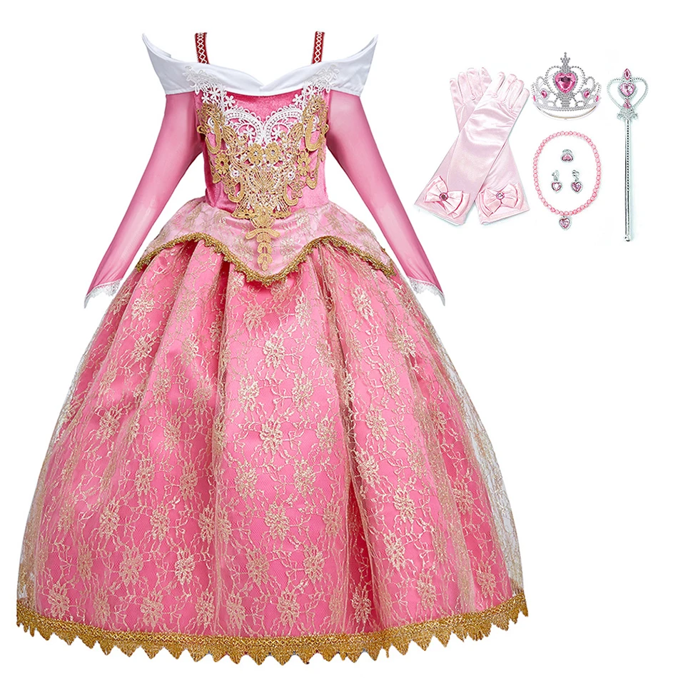 

Children Performing Dance Layered Costume Kids Sleeping Beauty Evening Dress Luxury Dress Carnival Popular Pink Princess Dress