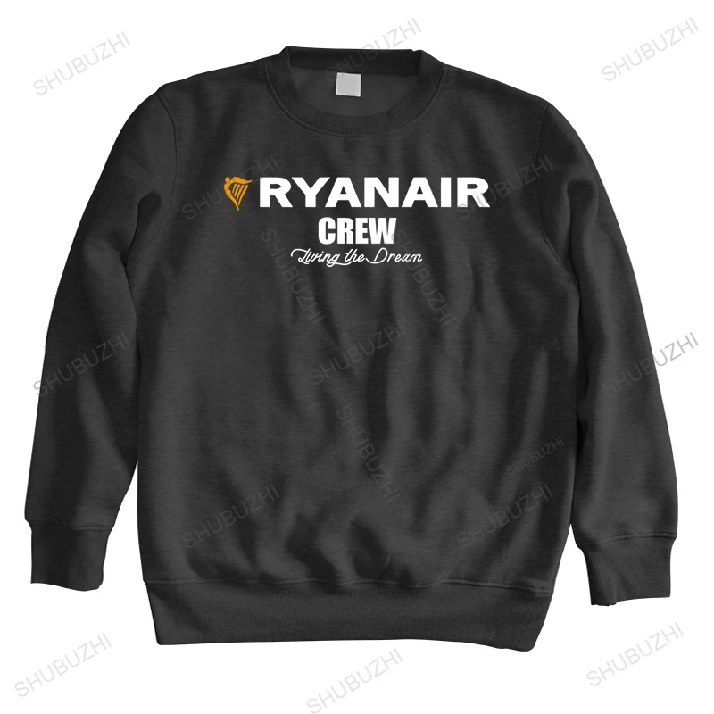 

new spring cotton sweatshirt male teenager hoodies RYANAIR LVING THE DREAM bigger size mens shubuzhi vintage o-neck warm hoody