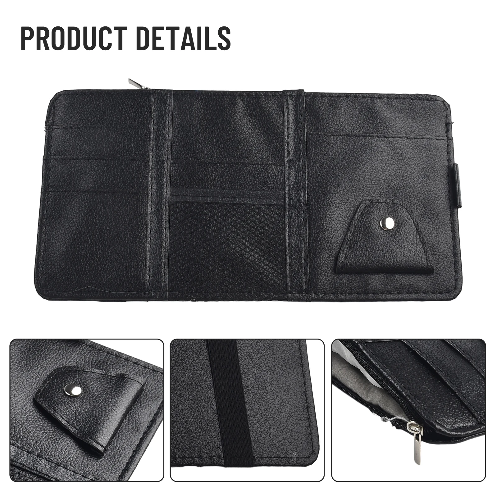 

Auto Interior Pocket Car Sun Visor Bag Organizer Compact Size Storage Pouch Universal Compatibility Apricot Gray Black