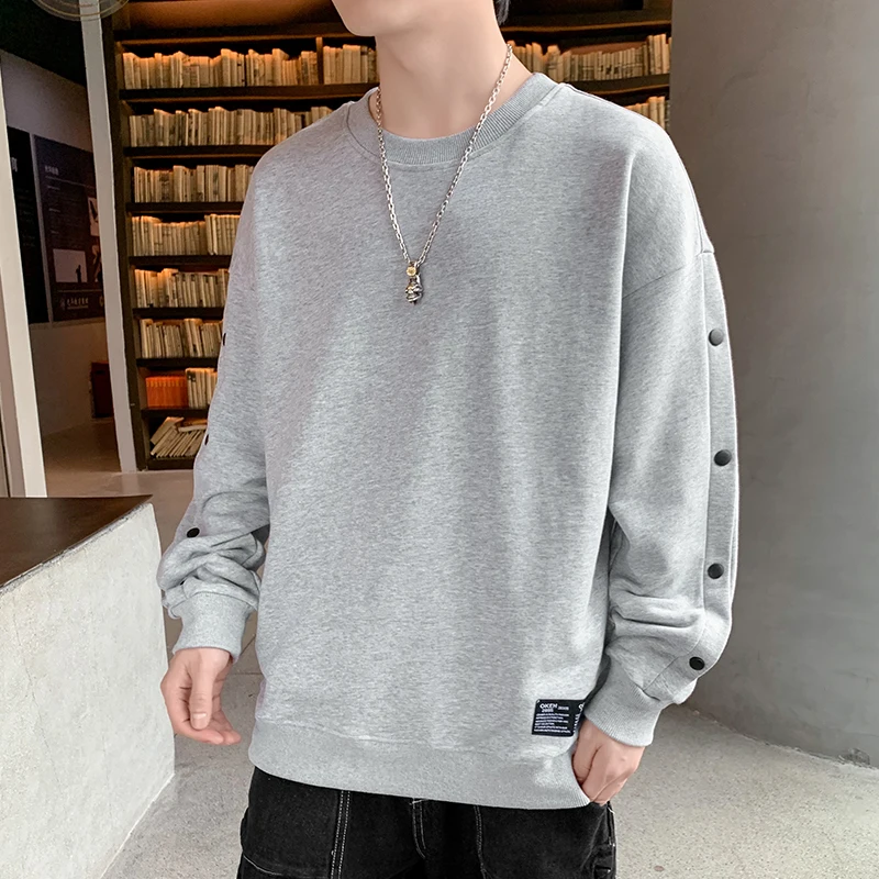 

Mens Sweatshirt Crew Men Spring Clothing O-neck Casual Long Sleeves Streetwear Pure Color Sweatshirt Male Clothes 2022 Trends