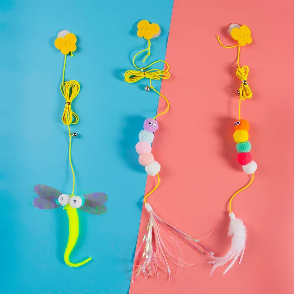 

Automatic Interactive Cat Toy Funny Mouse Toys Cat Stick with Bell Toy for Kitten Playing Teaser Wand Toy Cat Supplies 2m Ropes