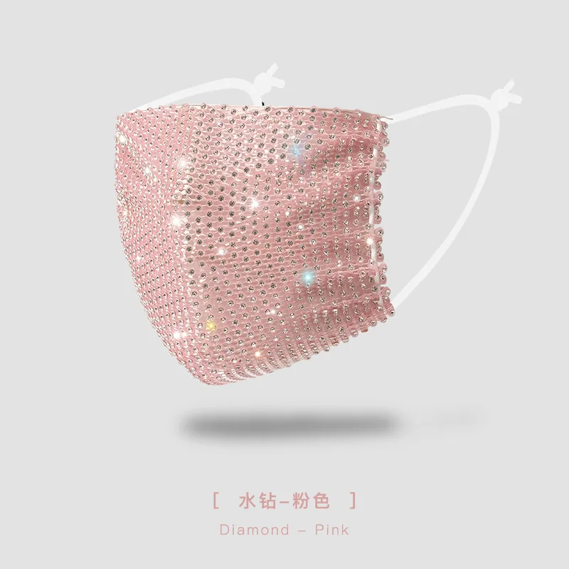 

Женская кружевная маска для лица с стразами