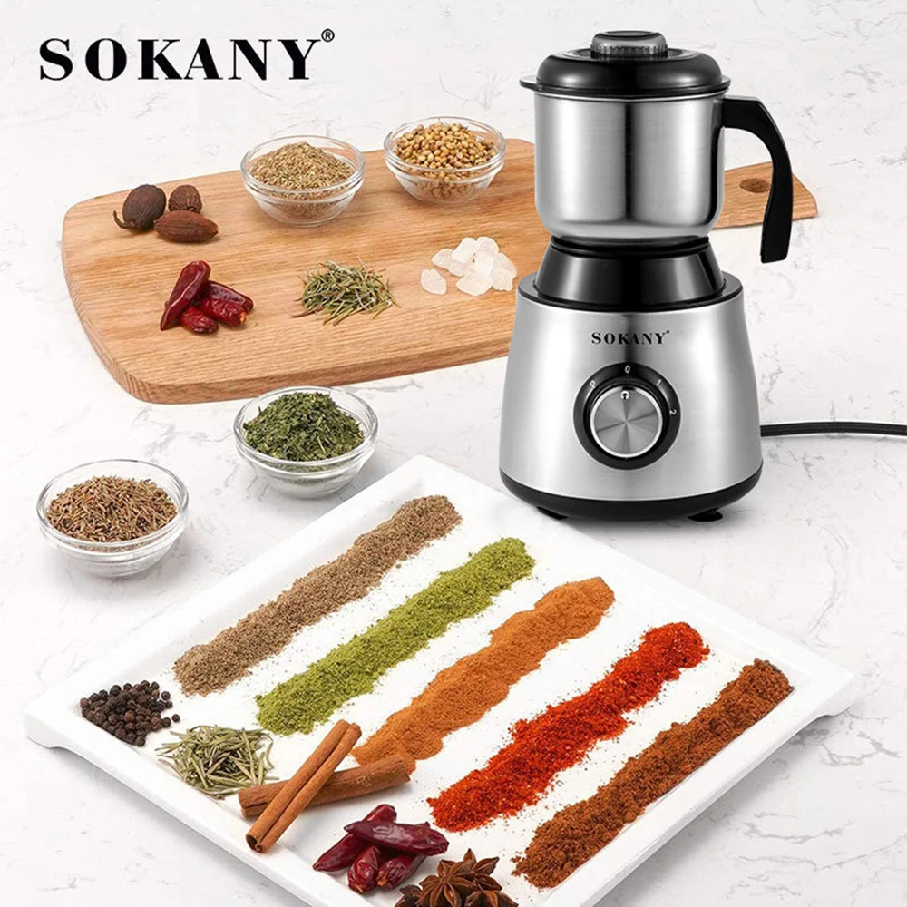 

Electric Coffee Grinder Household Cereals Nuts Spices Beans Flour Grinder Machine Portable Multifunctional Kitchen Chopper Blade