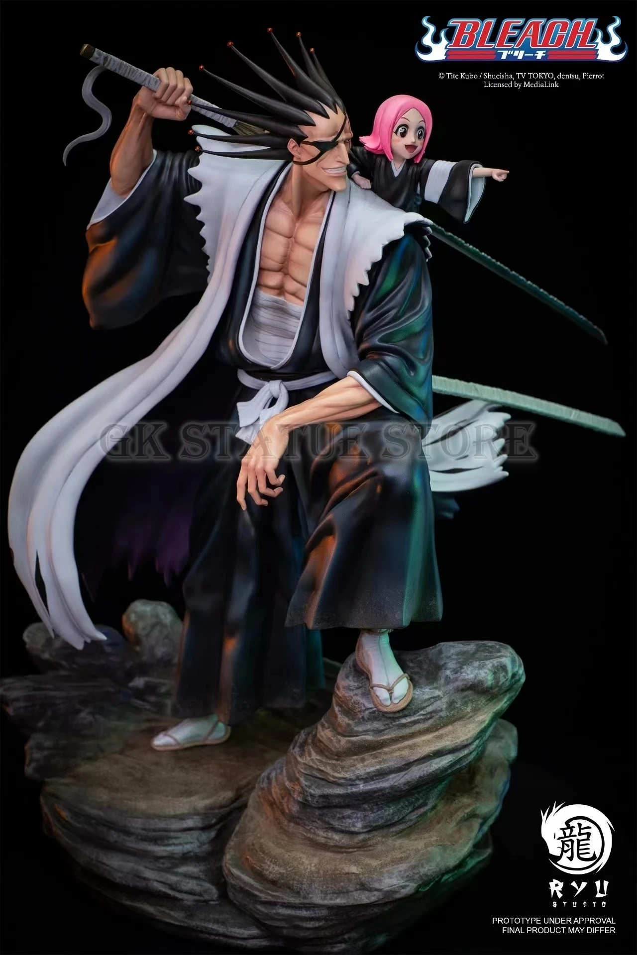

Отбеливатель RYU Dragon Studio Zaraki Kenpachi Kusajishi Yachiru Effigy модель фигурки GK Ограниченная серия