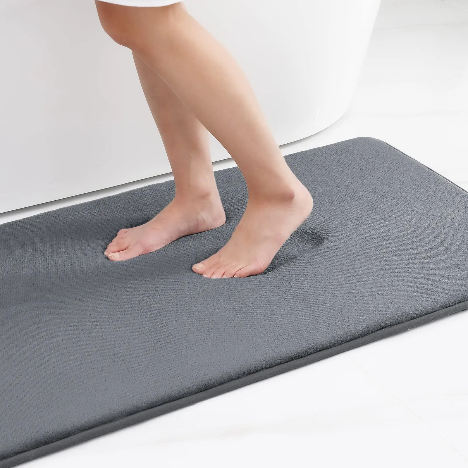 Olanly Memory Foam Bath Mat Anti-Slip Shower Carpet  Soft Foot Pad Decoration Floor Protector Absorbent Quick Dry Bathroom Rug