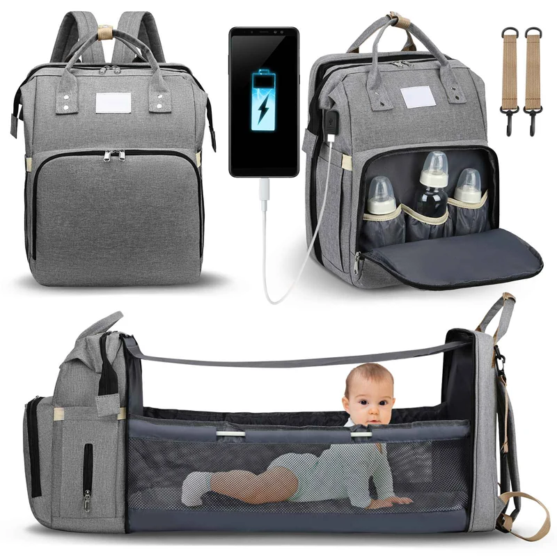 

2022 Baby Diaper Changing Bag Changing Station Portable Crib Travel Cradle Folding Crib Shading Cloth Changing Pad Waterproof