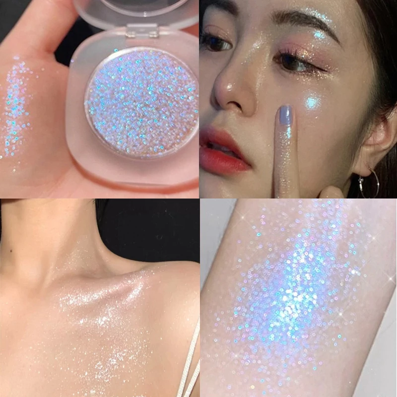 

4 Colors Diamond Mashed Potatoes Highlighter Lasting Glitter Face Body Brighten Powder Create Contour Natural Highlighter Makeup