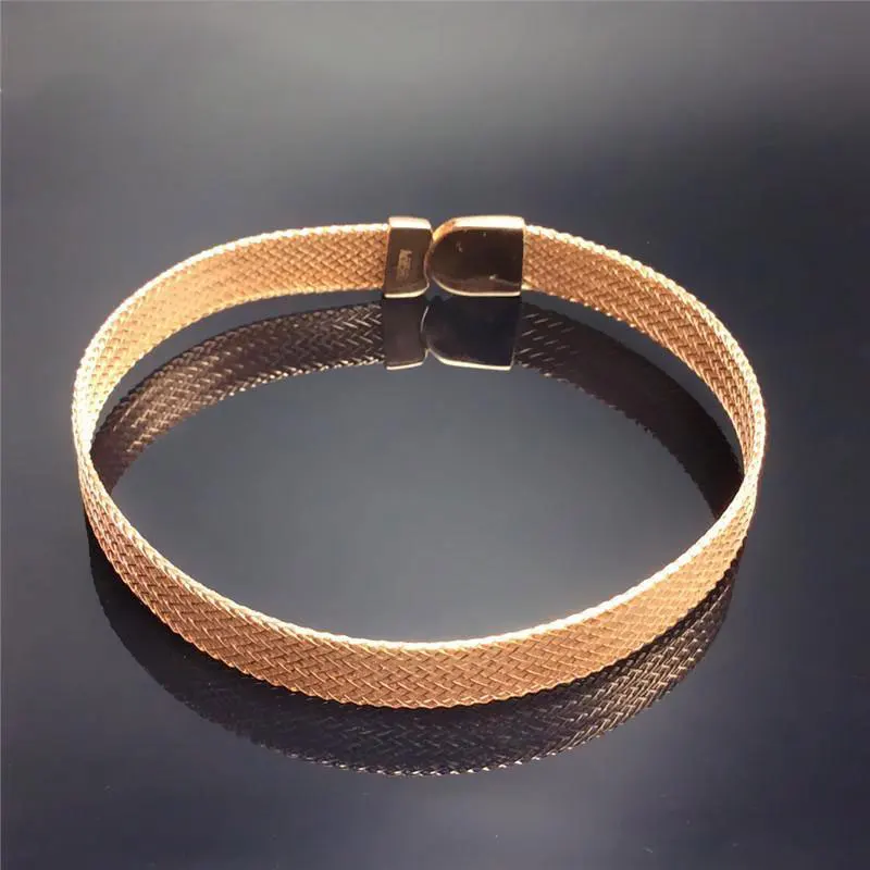 

Женский широкий браслет из розового золота 585 пробы с покрытием 14 к