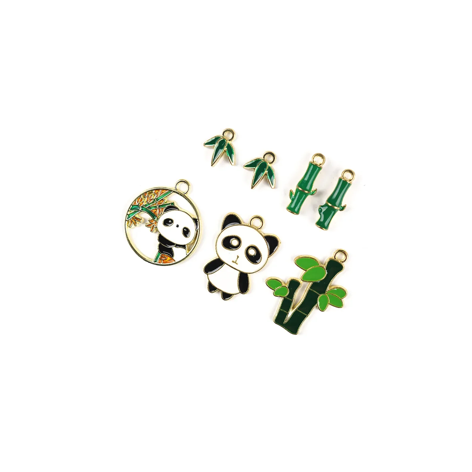 10 шт. панда бамбуковый лист Подвеска сделай сам серьги аксессуары браслет ручной