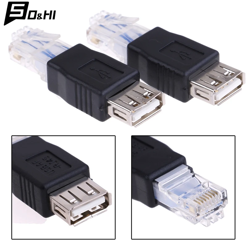 Переходник Ethernet RJ45 папа-USB мама 1 шт.