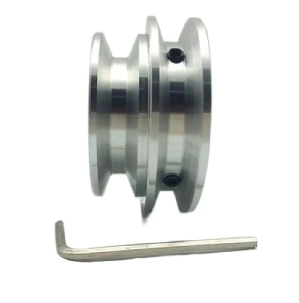 

Diameter:40mm Hole:8mm Aluminum Alloy A-type Double Groove Pulley B Spindle Motor Belt Drive Wheel DIY V-belt