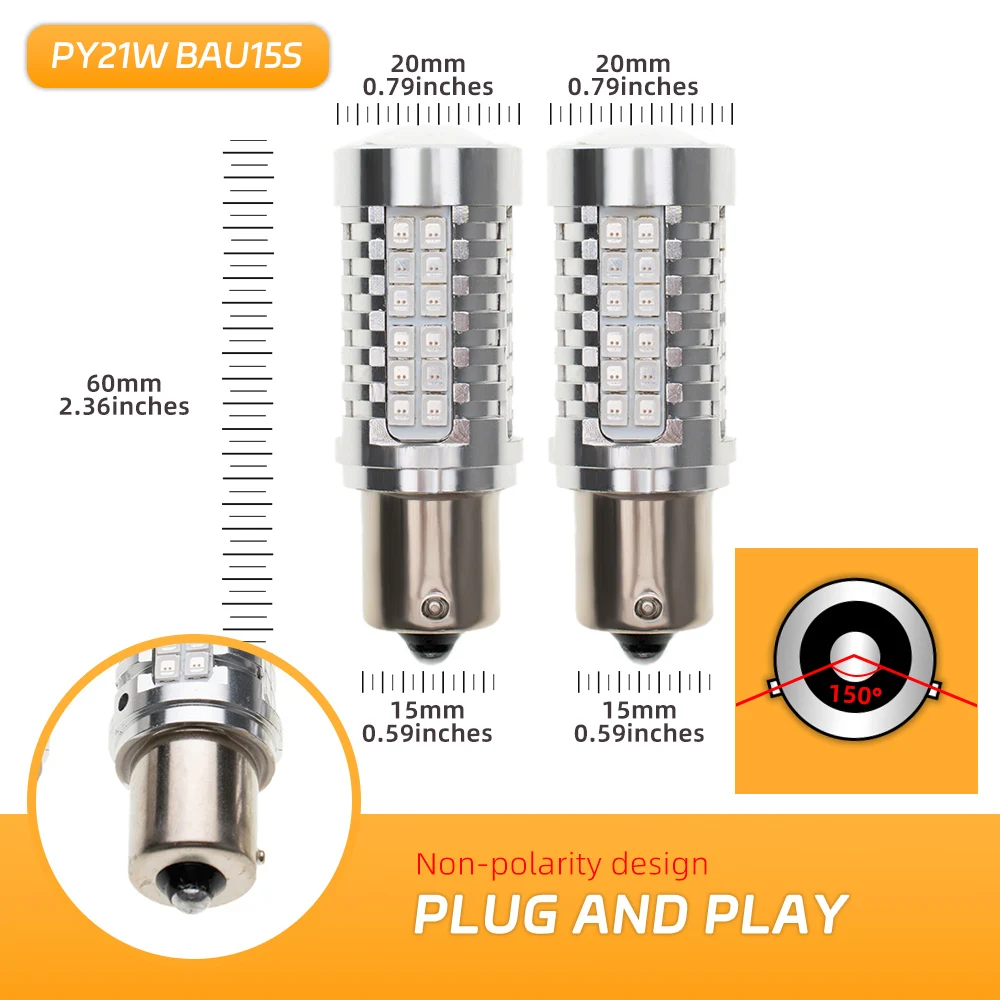 Для VW Tiguan Facelift с двойной галогенной фарой 2012-2024 BAU15S PY21W 7507 Canbus светодиодные