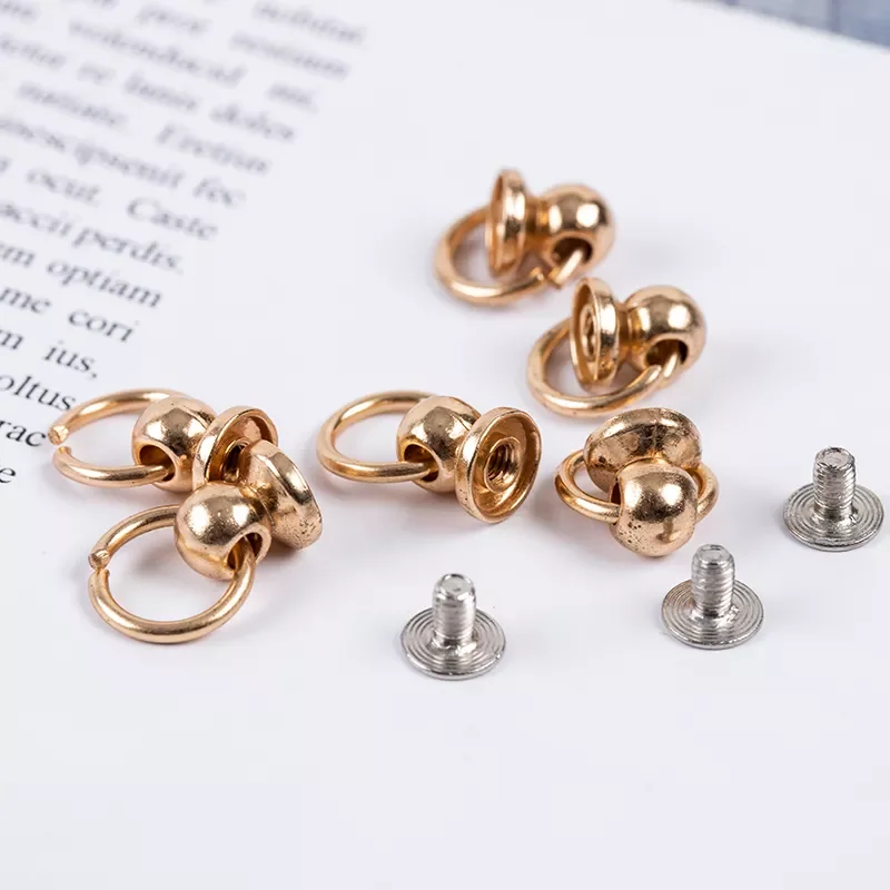 

10pcs 8mm Metal Button O Ring Stud Screwback Craft Bag Phone Screw Nail Rivet