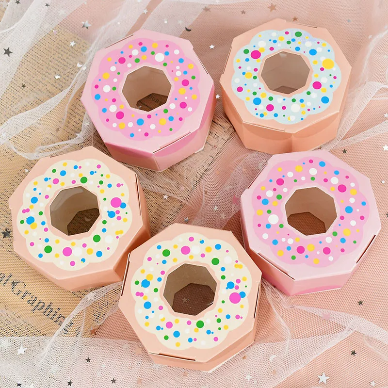 

10pcs Donuts Paper Candy Chocolate Gift Box Sweet Bags Donut Theme Party Wedding Birthday Baby Shower Decoration Favors
