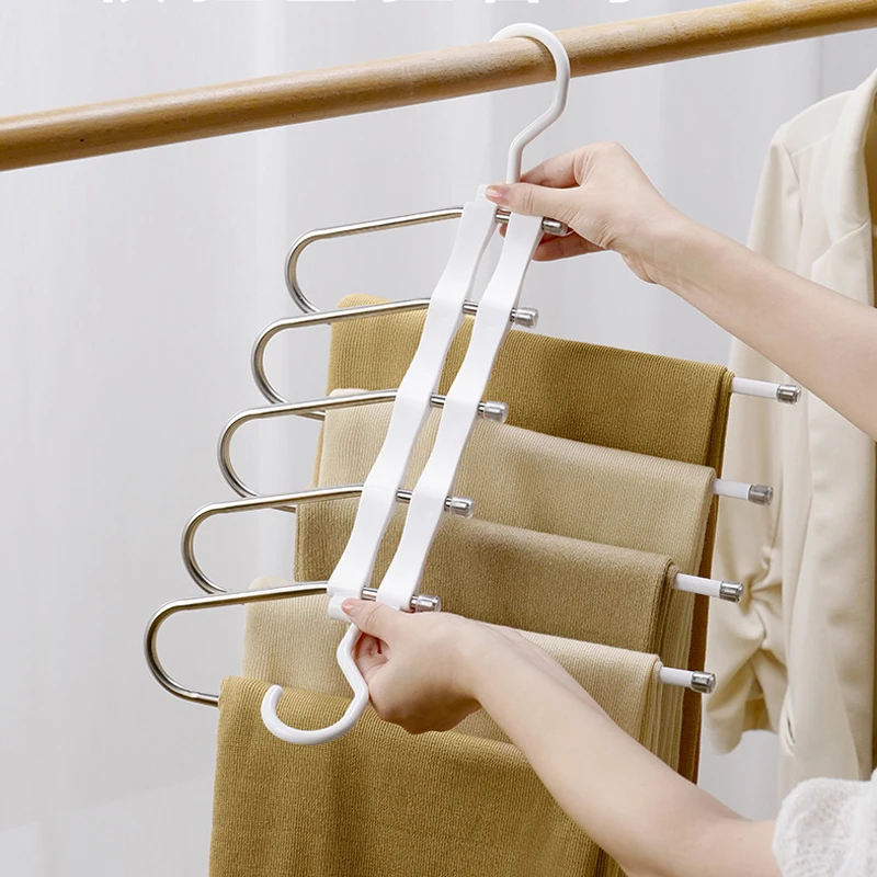 5 в 1 складные вешалки для брюк из нержавеющей стали
