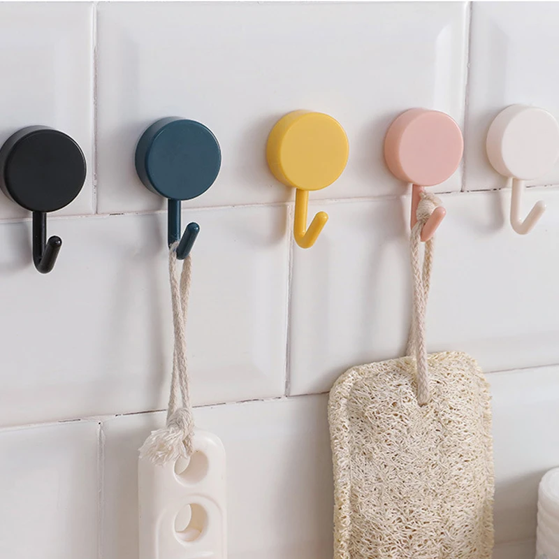 

10 Creative Bathroom Hole-Free Hooks Nordic Style Wall Traceless Hooks Coat Hooks Magic Hooks