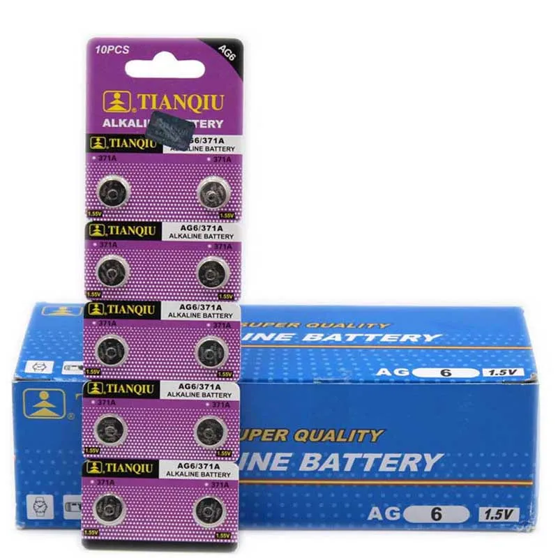 10 шт. = 1 карта AG6 40mAh AG 6 55 V Щелочная батарейка-кнопка 605 371 D371 SR69 SR920SW акция батарея